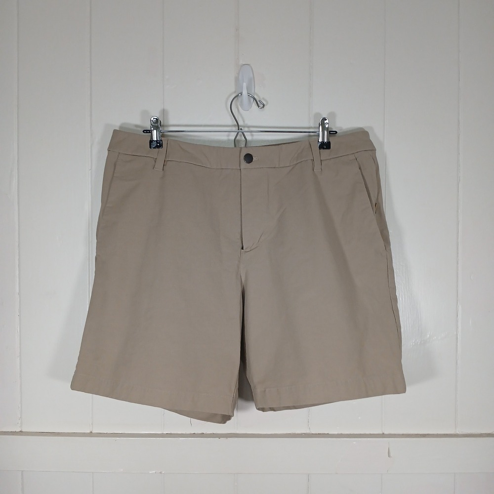 Lululemon Commission Shorts Mens 36 Tan Khaki Technical Chino Golf 7" Inseam
